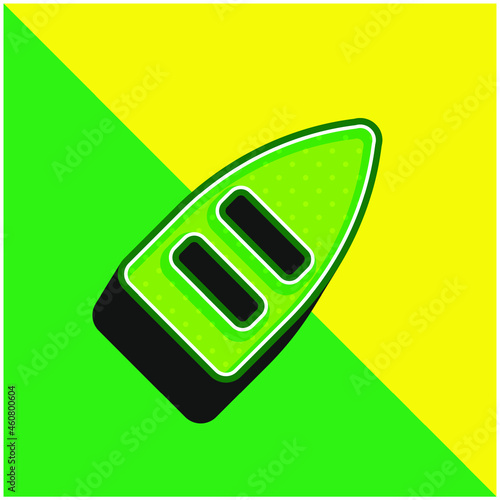 Boat Green and yellow modern 3d vector icon logo