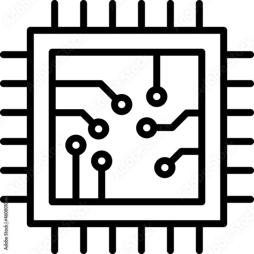 Obraz na płótnie Cpu Outline Vector Icon Design w salonie