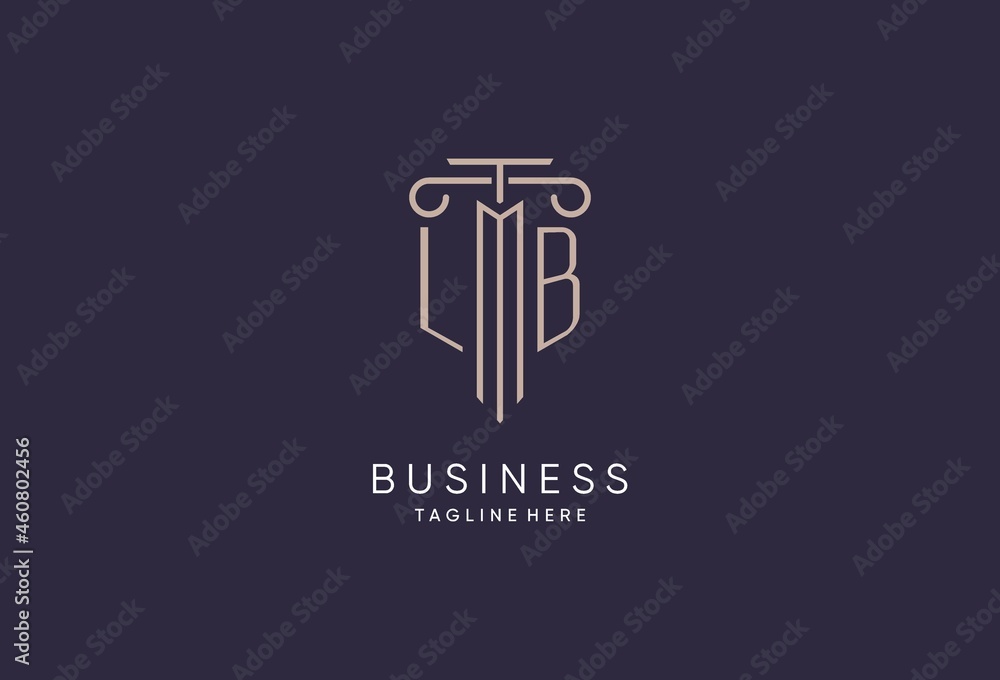 LB logo initial pillar design with luxury modern style best design for ...
