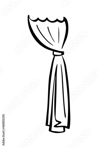 Curtain logo. Textile interior.