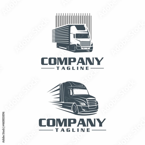 semi Truck logo set designs logo template vector