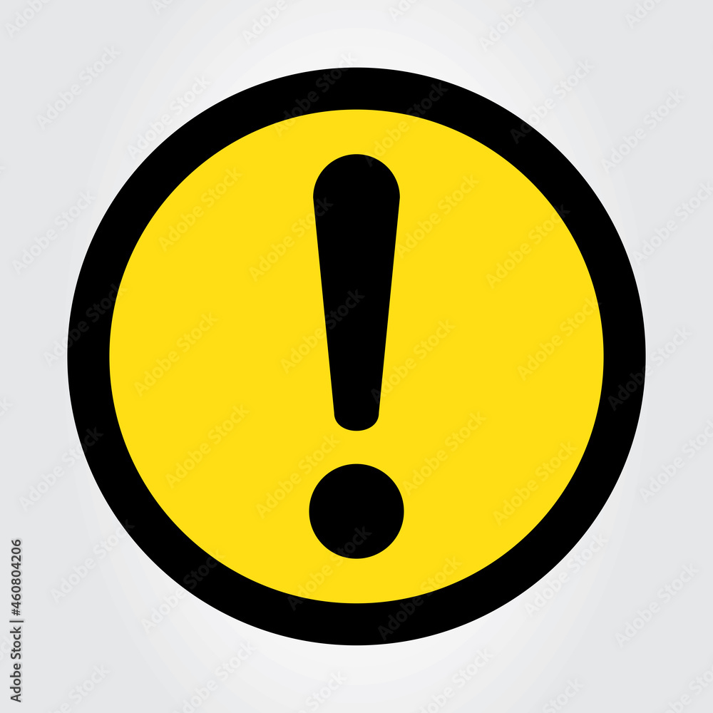 Exclamation mark sign vector isolated on gray background. Exclamation mark sign in flat style. Trendy icon for ui, web site and label. Vector illustration Exclamation mark sign vector isolated on gray background. Exclamation mark sign in flat style. Trendy icon for ui, web site and label. Vector illustration