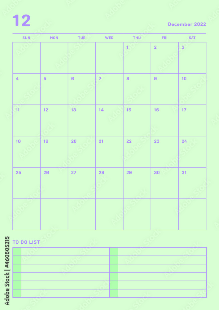 december-2022-colorful-cute-graphic-design-digital-and-printable-calendar-template-illustration-notes-scheduler-diary-calendar-memo-planner-document-template-background-stock-vector-adobe-stock