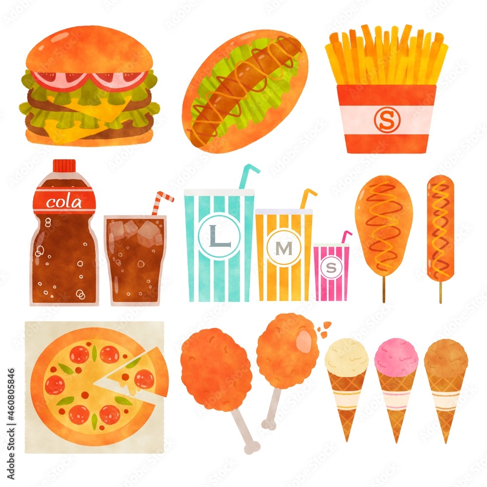 ジャンクフード イラスト Stock Illustration Adobe Stock