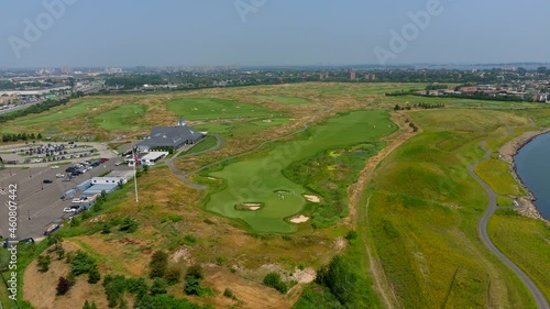 Aerial View of Trump Links Golf Course from the White Stone Bridge photo