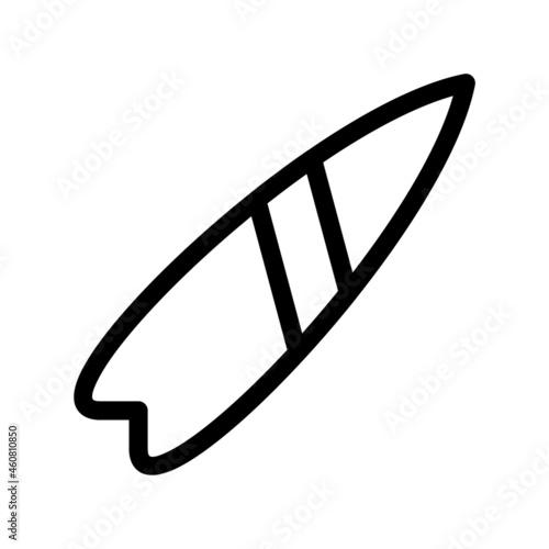 Surfboard Outline Vector Icon Design