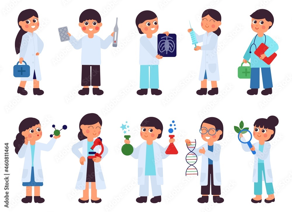 Scientists characters. Research scientist, lab chemistry medical. Laboratory tests, testing water or organic plant. Doctor work decent vector concept Scientists characters. Research scientist, lab chemistry medical. Laboratory tests, testing water or organic plant. Doctor work decent vector concept