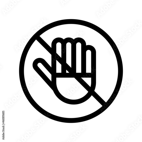  Halt Outline Vector Icon Design