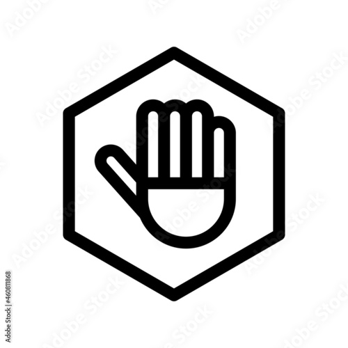  Halt Outline Vector Icon Design