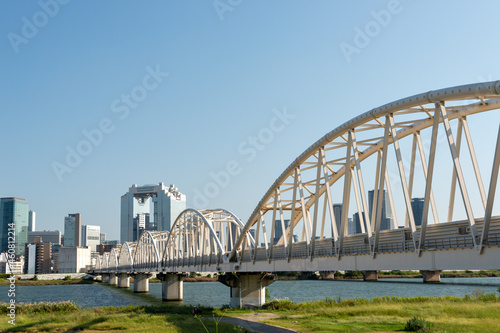 Bridge over Yodo river for the center of Osaka city © Kazu