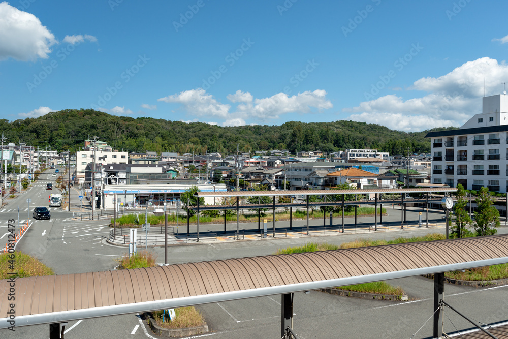 View of north exit of JR Sanda station in Hyogo, Japan View of north exit of JR Sanda station in Hyogo, Japan