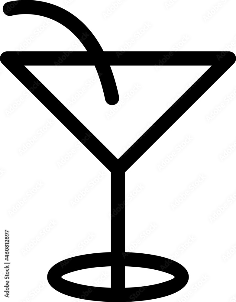 Cocktail Outline Vector Icon Design
