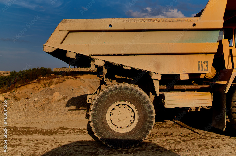 Obraz premium Construction machine road repair work