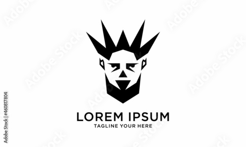 head Liberty statue logo design vector template.
