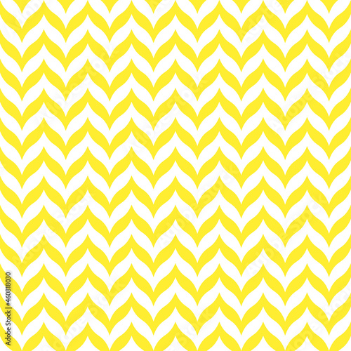 White seamless pattern with yellow chevron. Minimalist and childish design for fabric, textile, wallpaper, bedding, swaddles toys or gender-neutral apparel. © FRESH TAKE DESIGN