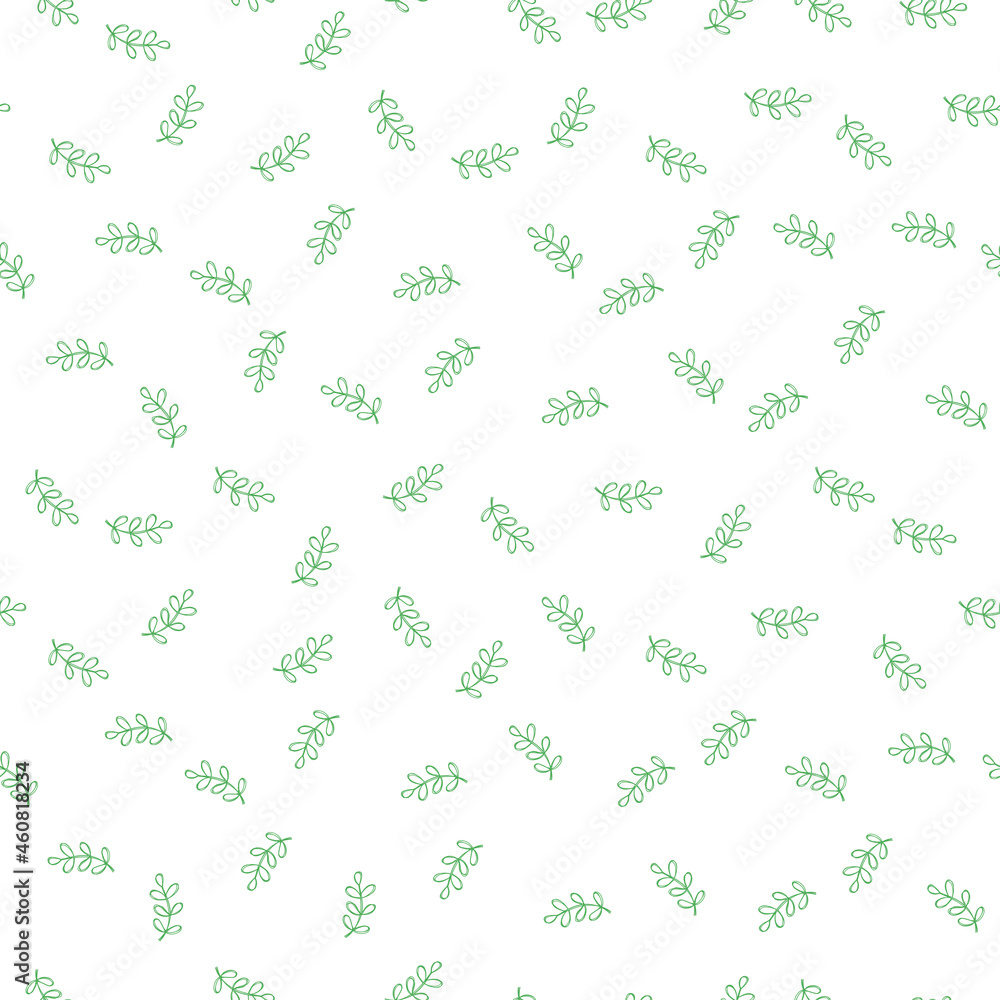 White seamless pattern with flower and leaves. White seamless pattern with flower and leaves.