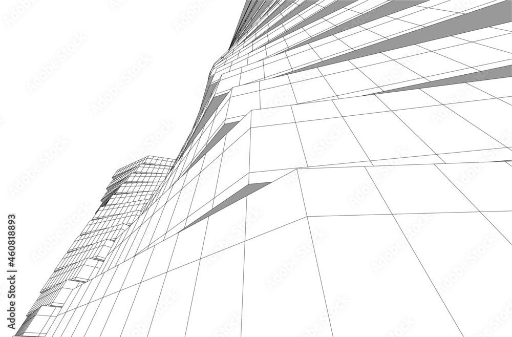 Fototapeta premium abstract architecture digital 3d drawing