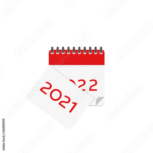 New Year 2020 calendar tear off sheet 2019. Vector icon. Flat illustrtion.
