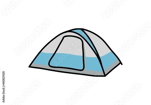 Blue orange color of camping tent