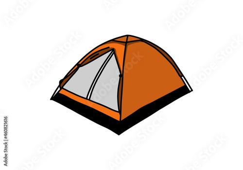 Orange color of camping tent