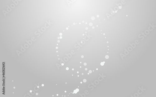White Confetti Vector Grey Background. Overlay