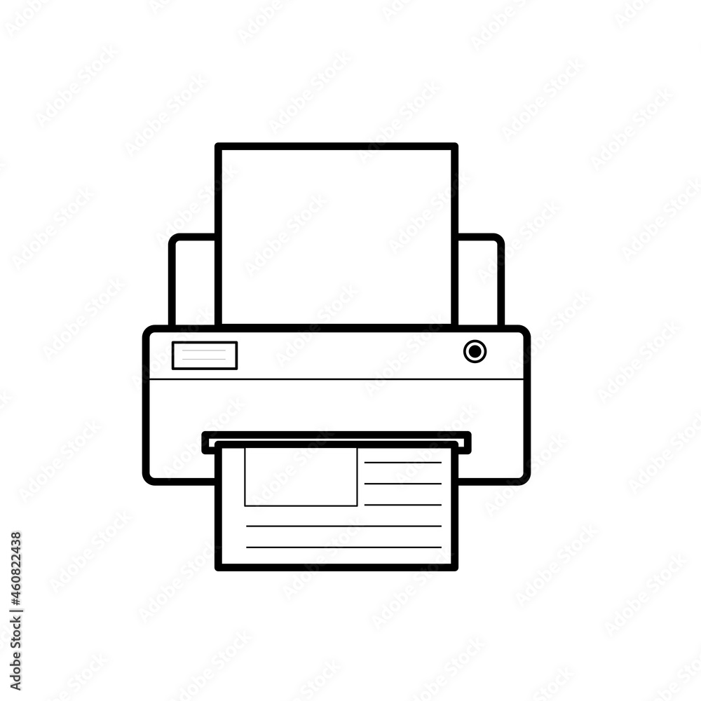 printer icon vector illustration. Flat and line style printer icon vector illustration. Flat and line style
