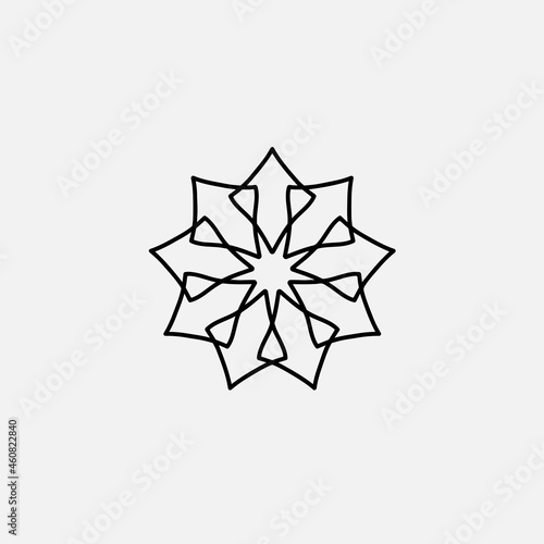 Circle pattern petal flower of mandala with multi color Vector floral mandala relaxation patterns unique design with black background Hand drawn pattern concept meditation and relax See 