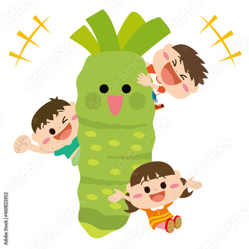 野菜/ワサビと子どもたち