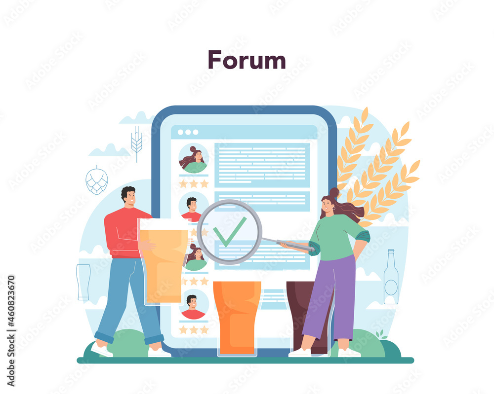 Brewery online service or platform. Craft beer production, brewing process Brewery online service or platform. Craft beer production, brewing process