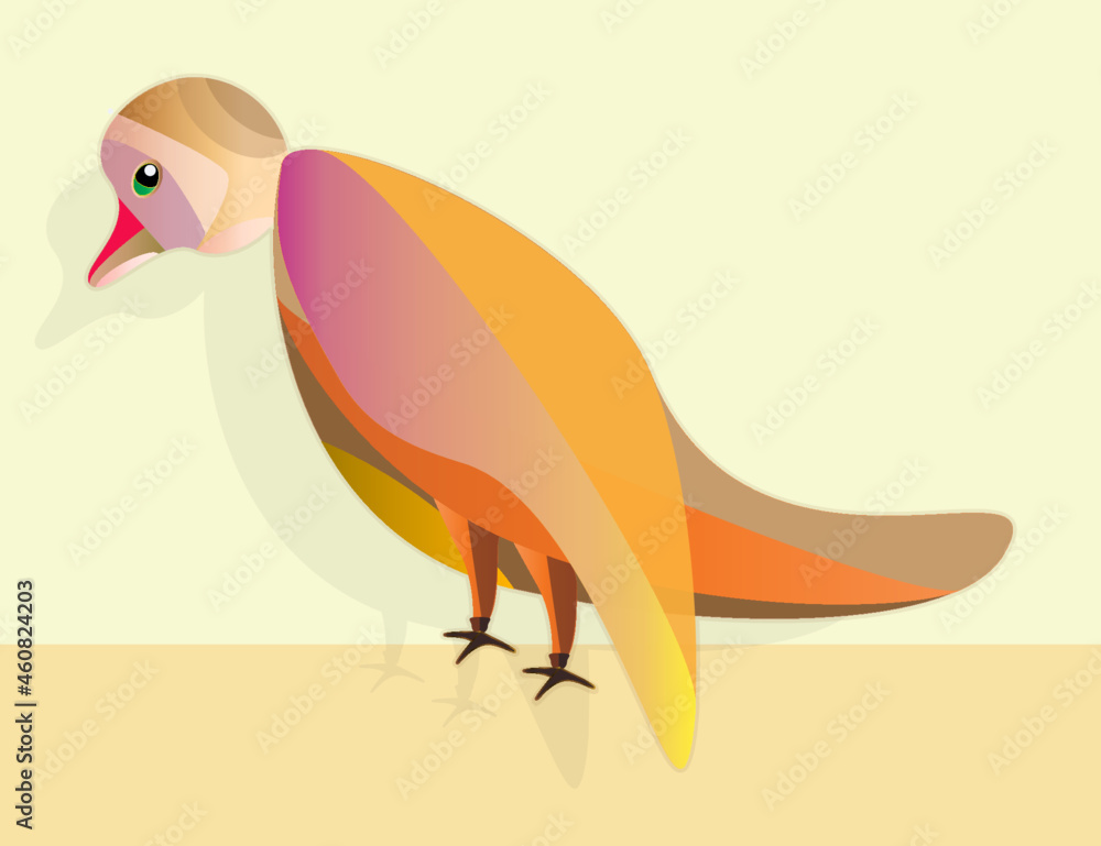 Fototapeta premium A sad bird looking to the ground 