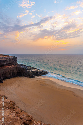 West Coast Photo Point in the town of El Cotillo in the north of the island of Fuerteventura, Canary Islands. Spain