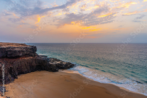 West Coast Photo Point in the town of El Cotillo in the north of the island of Fuerteventura, Canary Islands. Spain