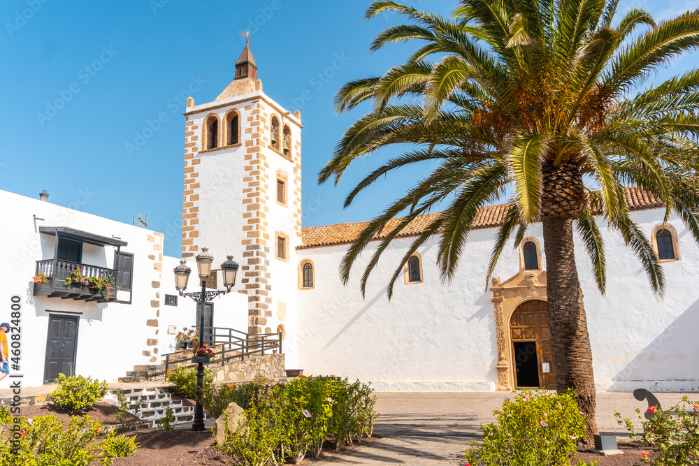 White church of Betancuria, west coast of the island of Fuerteventura, Canary Islands. Spain