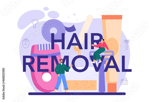Hair removal typographic header. Depilation and epilation.