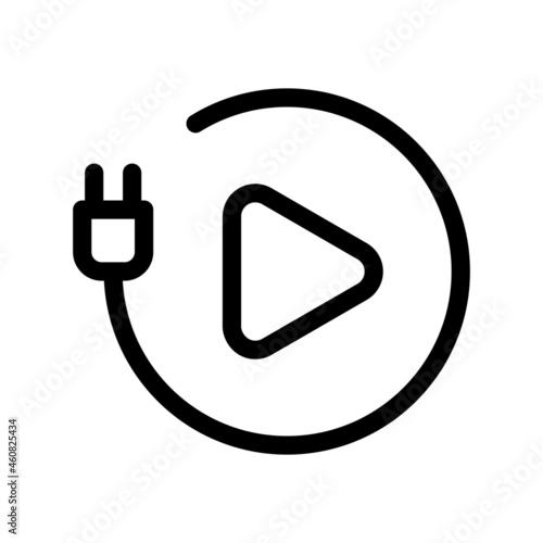 Plug And Play Outline Vector Icon Design