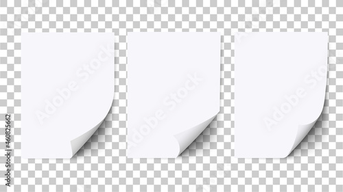 Fotografia Empty Sheet of white paper with curled corner and shadow, paper mockups