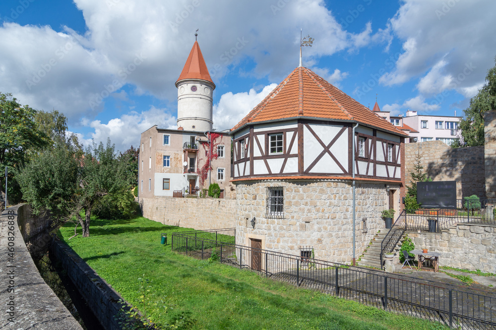 Historic city walls in Lwowek Slaski Lower Silesia Poland 