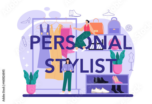 Fashion stylist typographic header. Modern, creative job