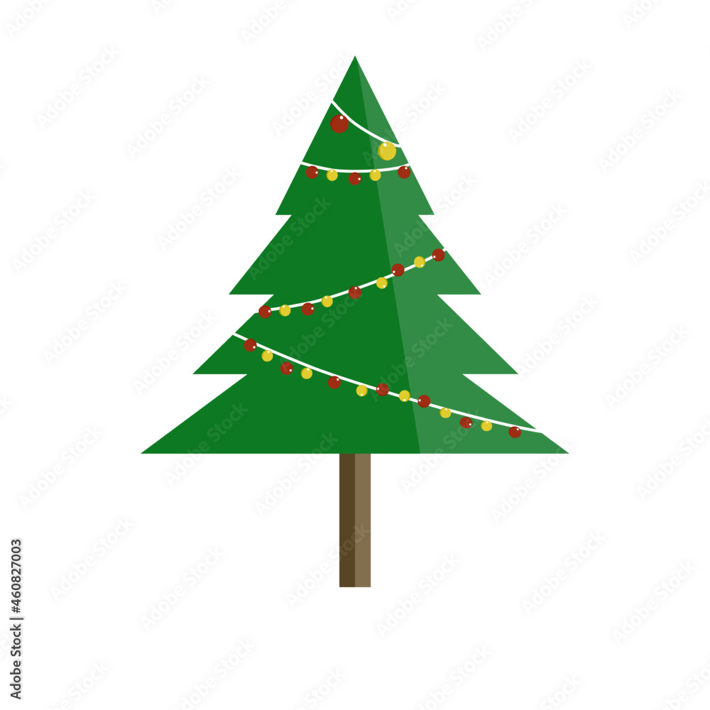 christmas tree with decoration items on white background,isolated object for christmas celebration,vector christmas tree with decoration items on white background,isolated object for christmas celebration,vector