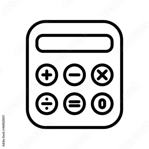Calculator Outline Vector Icon Design