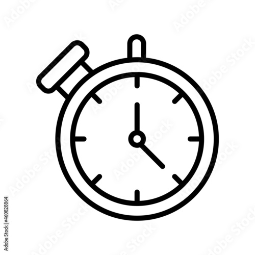 Stop Watch Outline Vector Icon Design