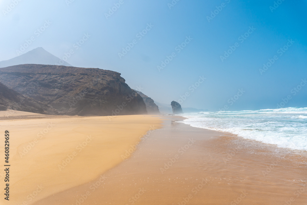 Roque Del Moro from Cofete beach in the Jandia natural park, Barlovento, south of Fuerteventura, Canary Islands. Spain Roque Del Moro from Cofete beach in the Jandia natural park, Barlovento, south of Fuerteventura, Canary Islands. Spain