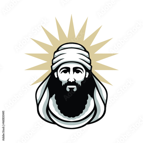 Illustration of an ancient Zoroastrian priest photo