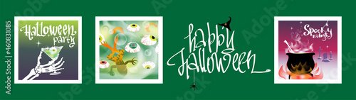 A set of illustrations on the theme of Halloween.