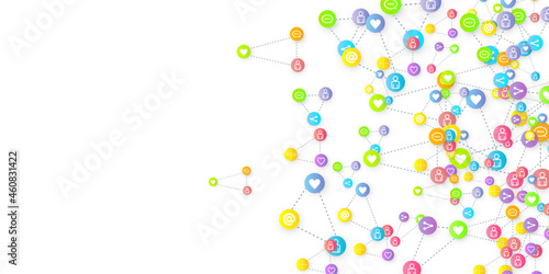 Social media marketing icons internet tags target