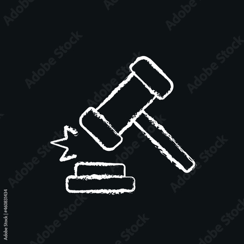 Auction chalk icon. Vector isolated black illustration