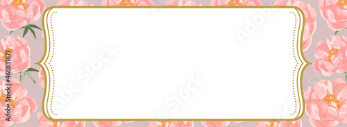 ロマンチックな花柄のバナーテンプレート