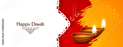 Beautiful Happy Diwali cultural festival banner design