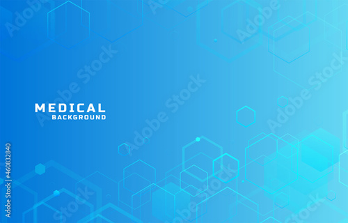 blue hexagonal medical and healthcare background design