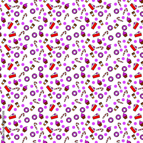 pattern with different sweets